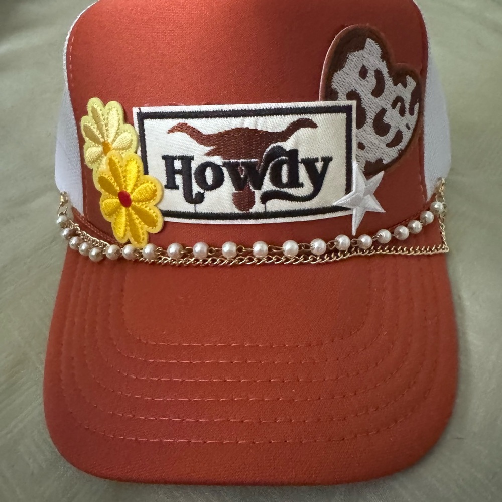 OTTO Howdy Trucker Hat - Orange and White